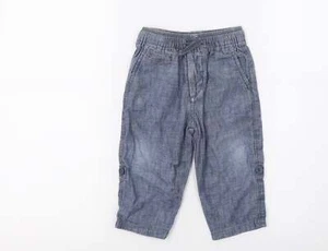 Gap Boys Blue Cotton Blend Sweatpants Trousers Size 2 Years Drawstring - Picture 1 of 12