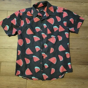 Valor Collection Watermelon Pocket Short Sleeve Button Down Shirt Medium Mens - Picture 1 of 3