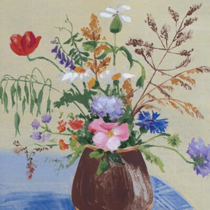 Farbholzschnitt Marlies Meinshausen-Felsing Blumenstillleben sign Japanpapier - Bild 1 von 5