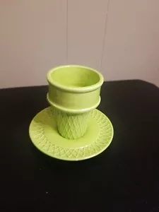 Art Deco Department 56 Colorful Ice Cream Cone Shaped Green Cup and Plate - Picture 1 of 8