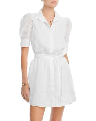 Nuevo con etiquetas Mini Vestido Marco Gillian Talla Pequeña Blanco Transparente con Cinturón $398 NUEVO Foto 1 de 4