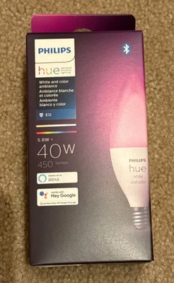 Philips Hue E12 40W Smart LED Bulb - White and Color Ambiance - Image 1 of 2