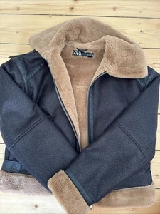 Zara Leather Jacket Fur Interior - Bild 1 von 6