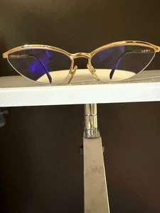 Gianfranco Ferre 1990's VINTAGE Cat Eye Sunglasses 191/S 012 Gold Half Rim - Picture 1 of 24