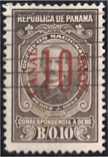 Panama Taxe Zone Canal 10 1916 Pedro J. Sosa Timbres De Panama République De - Photo 1/1