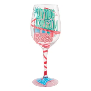 Lolita Barbie Living the Dream Malibu House Hand-Painted Artisan Wine Glass, ... - Picture 1 of 9