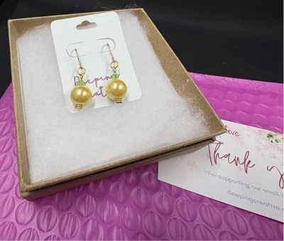 Brincos de miçangas simples Sunshine - Imagem 1 de 4