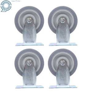 4 Pack Heavy Duty 4" Rubber Wheels Swivel Caster Wheels Capacity 1200Lbs - Picture 1 of 17