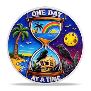 One Day At A Time Sobriety Coin Just For Today AA Chips Medallion Sobriety Gifts - Picture 1 of 16