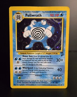 Pokémon TCG - POLIWRATH #15 - HOLO RARE - UNLIMITED - BASE SET 2 (2000) - HP/MP - Image 1 of 4