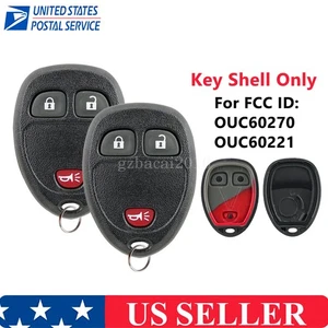 2 For 2007 - 2013 Chevrolet Silverado Remote Key Fob Shell Case Cover OUC60270 - Picture 1 of 8