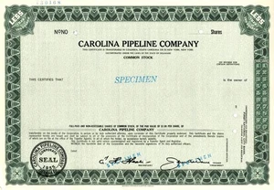Carolina Pipeline Co. - Specimen Stocks & Bonds - Bild 1 von 1