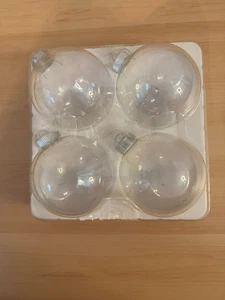 Confezione 4 Lampadine Rotonde Natalizie in Vetro Artigianale 4,5in Nuove - Foto 1 di 24