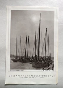 Vintage Chesapeake Appreciation Days Skipjacks on Winter Morn 1989 Druck signiert - Bild 1 von 6
