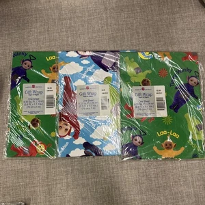 Envoltura de regalo vintage Teletubbies American Greetings 4 paquetes nuevos (td) - Imagen 1 de 4