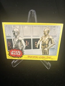 VINTAGE 1977 STAR WARS TOPPS TRADING CARD YELLOW STARSHIP UNDER FIRE CARD No.188 - Picture 1 of 6