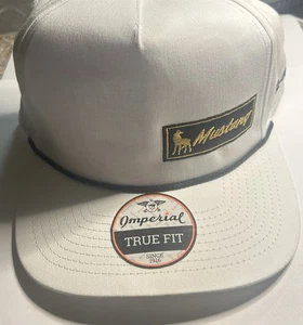 MUY RARO NUEVO Mustang CAT Caterpillar 70 Aniversario Blanco Snapback Sombrero - Imagen 1 de 6
