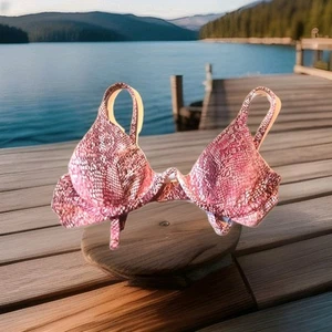 Shade and Shore Pink SnakeSkin Look Bikini Top Teen S Summertime NWT - Picture 1 of 2