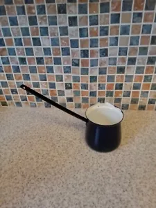 Cafetera estilo cucharón esmaltado azul hecha en polonia 23cm largo 8,5cm diam 9,5cm hig - Imagen 1 de 3