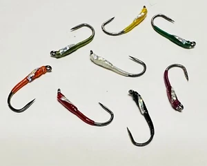 Zumbadores holográficos plateados para pesca con mosca x8 sin púas talla 14 - Imagen 1 de 3