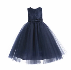 Lace Tulle tutu Flower Girl Dresses Pageant Dress Princess Gown Baptism Wedding - Picture 1 of 23