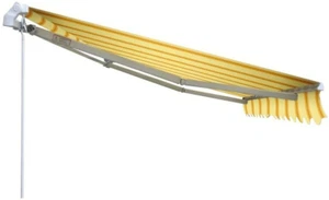 TENDA DA SOLE BALCONE ESTERNO AVVOLGIBILE RULLO 4×2,5 mt BEIGE OCRA RIGATA 307v - Foto 1 di 3