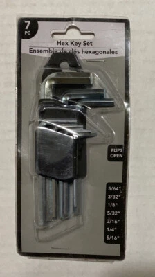 7 Pcs Standard Hex Key Set Allen Wrenches Hand Tools Greenbrier New Unopened - Image 1 of 4
