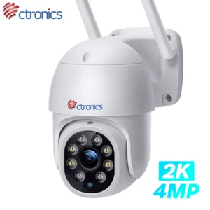Ctronics WIFI IP Camera 2K 4MP Human Detection Outdoor Security Camera 360 Pan T - Picture 1 of 12