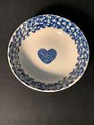 Folk Craft Blue Hearts 7" Soup or Cereal Bowl by Tienshan Made in a China Sponge