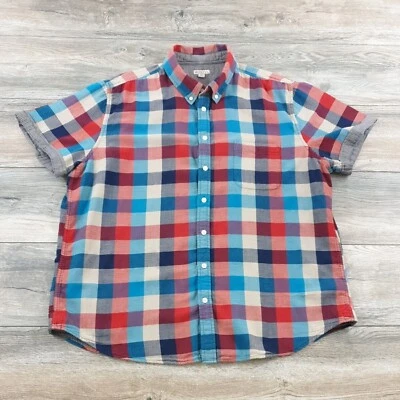 Merona Mens 2XL Short Sleeve Shirt Double Layered Casual Sport Checker Outdoor - Image 1 of 4