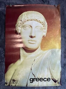 Original Vintage Griechenland Reiseposter Apollo Skulptur 1975 39x27 - Bild 1 von 7