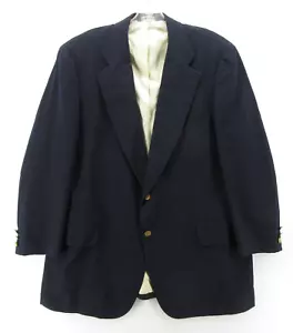 VINTAGE Paul Stuart Sport Coat Men 42 44 Blue Blazer Jacket Lined Gold Buttons * - Picture 1 of 17