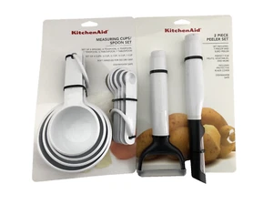 Nuevo KitchenAid Blanco 11 Piezas Blanco Peladores Tazas Medidoras Cucharas - Imagen 1 de 2