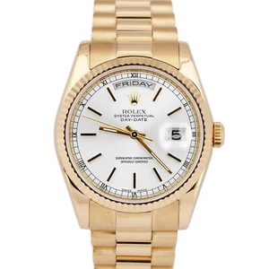 MINT PAPERS Rolex Day-Date President Silver 36mm 18K Yellow Gold 118238 BOX - Picture 1 of 9