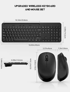 Wireless Keyboard & Mouse TedGem 2.4G Laptop PC TV 2-in-1 USB Ergonomic & Holder - Picture 1 of 11