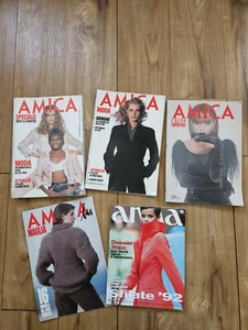 RARE VINTAGE LOT OF 4 AMICA ITALIAN FASHION MAGAZINES 1986-1992 HAUTE COUTURE - Bild 1 von 6