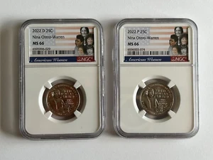 2022 D & P Set 25c Nina Otero Warren American Women Quarters AWQ NGC MS66 MS 66 - Picture 1 of 2