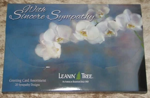 LEANIN TREE With Sincere Sympathy~Box 20 GREETING CARDS #90784~1 ea 20 designs~ - Picture 1 of 2