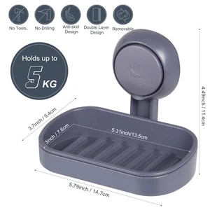 Uten Miska na mydło Przyssawka bez wiercenia Montaż ścienny Uchwyt na mydło Półka na mydło - Zdjęcie 1 z 11