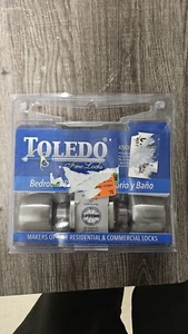 TOLEDO Satin Nickel Sichtschutz Bett/Bad Türdrücker Garnitur - Bild 1 von 10