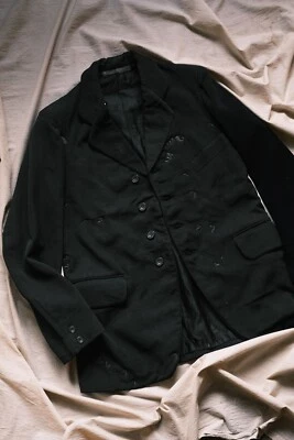 Abrigo saco de lana francés vintage años 30 con reparación de bordados Foto 1 de 4