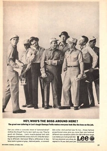 VINTAGE 1963 LEE WORK PANTS UNION MADE WORKWEAR PRINT AD - Picture 1 of 1