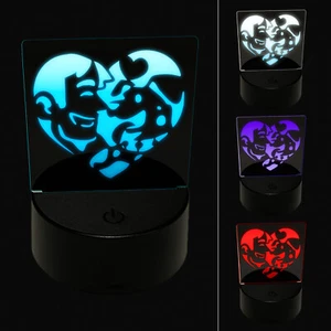 Man with Dog Puppy Pet in Heart 3D Illusion LED Night Light Sign Lamp - Picture 1 of 6