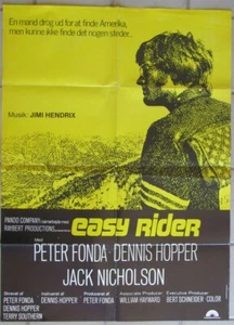 1969 EASY RIDER Dennis Hopper, Peter Fonda, Jack Nicholson Cycle Danish Poster - Picture 1 of 3