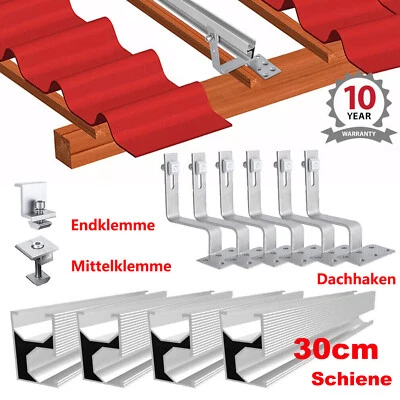 MARKENLOS Solarmodul Halterung PV Montageschiene Befestigungsschiene Ziegeldach Solarpanel