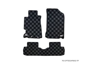 P2M FRONT & REAR Checkered Carpet Floor Mats for Acura RSX & Type S DC5 01-06