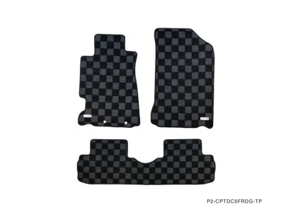 P2M FRONT & REAR Checkered Carpet Floor Mats for Acura RSX & Type S DC5 01-06 - Image 1 of 3