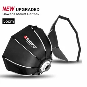 Octagon Umbrella Soft Box/Net Grille w/Bowens Mount Quick Collapsible 55/65/90cm - Picture 1 of 23