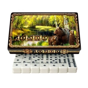 Dominospiel 28 Dominosteine Domino Spiel in der Box 19 X 11,5 cm Игра Домино - Bild 1 von 1