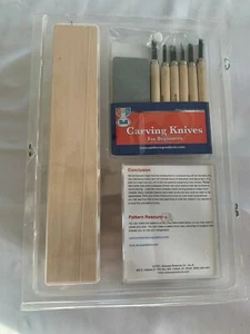 Midwest Wood Carvers Starter Kit #3804 Beginner Carving Tools Knives Stone Tools - Picture 1 of 2